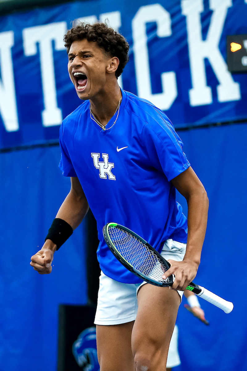 Gabriel Diallo. Celebration.

Kentucky vs NorthWestern University during the 2nd round of the NCAA tournament.

Photo by Eddie Justice | UK Athletics