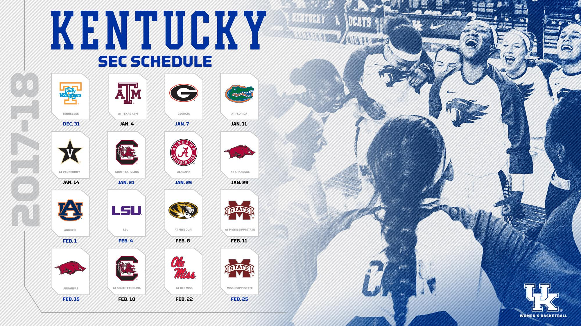 Kentucky’s 16-Game SEC Schedule Announced by League Office