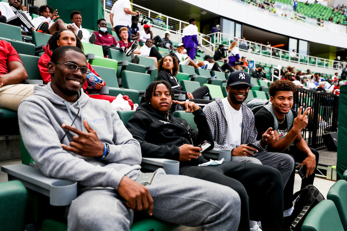 Dwight St. Hillaire. Rodney Heath. Tai Brown. Jacob Smith.

Day 2. 2021 NCAA Track and Field Championships.

Photo by Chet White | UK Athletics