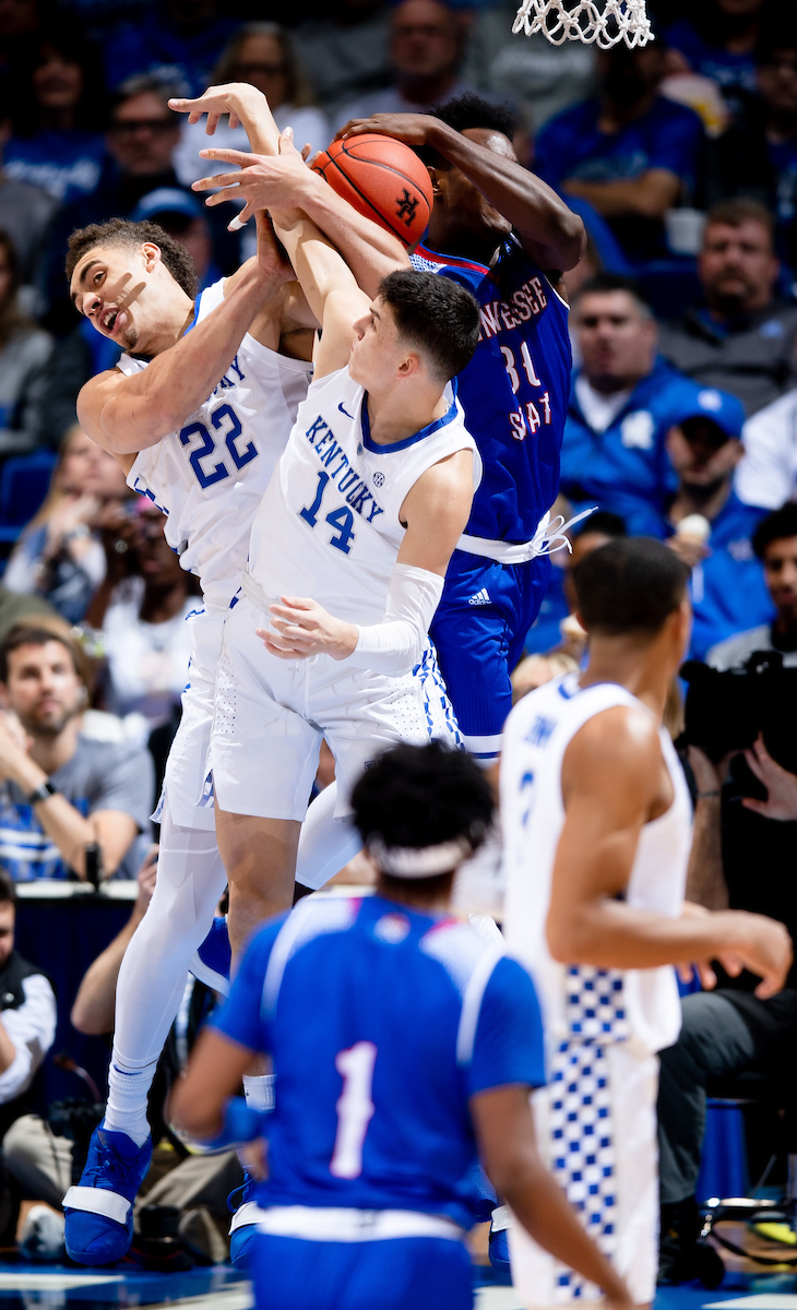 Tyler Herro. Reid Travis.

Kentucky beat Tennessee State, 77-62.


Photo by Elliott Hess | UK Athletics