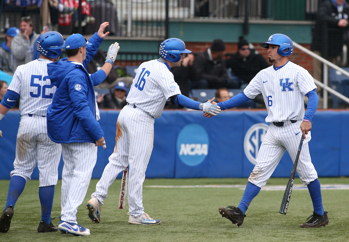 Luke Heyer and Troy Squires

The University of Kentucky baseball team beat Texas Tech 11-6 on Saturday, March 10, 2018, in Lexington?s Cliff Hagan Stadium.

Barry Westerman | UK Athletics
