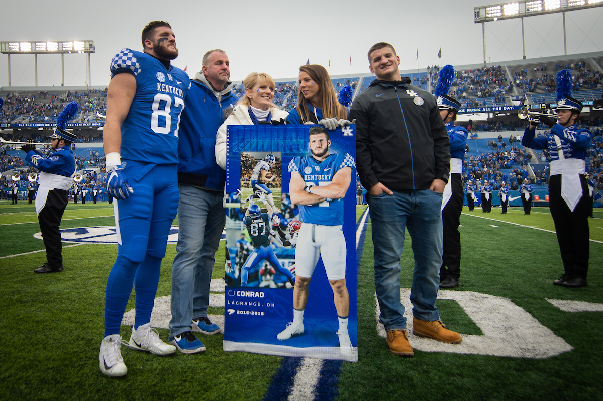 Senior Day. CJ Conrad. 

UK Football beat MTSU 34-23 at Kroger Field on Saturday, November 17th,2018.

Photo by Eddie Justice | UK Athletics