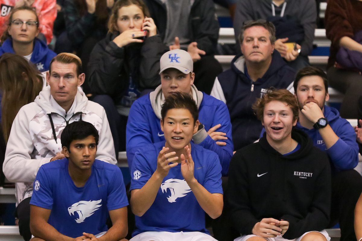 Fans. Ryo Matsumura. Parth Aggarwal. 

Kentucky men's tennis hosts Notre Dame.

Photo by Eddie Justice | UK Athletics