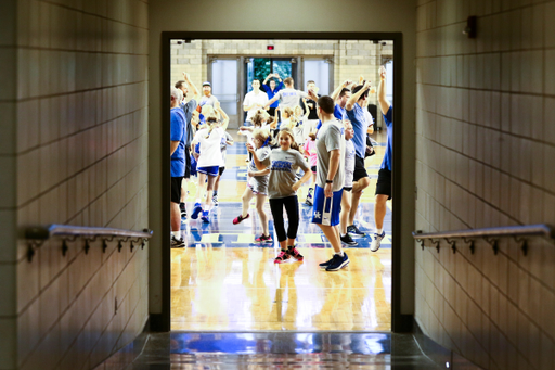 Dancing. 

Kentucky Basketball during the 2019 John Calipari Father/Daughter Camp on Saturday, June 22nd. 

Photo by Eddie Justice | UK Athletics