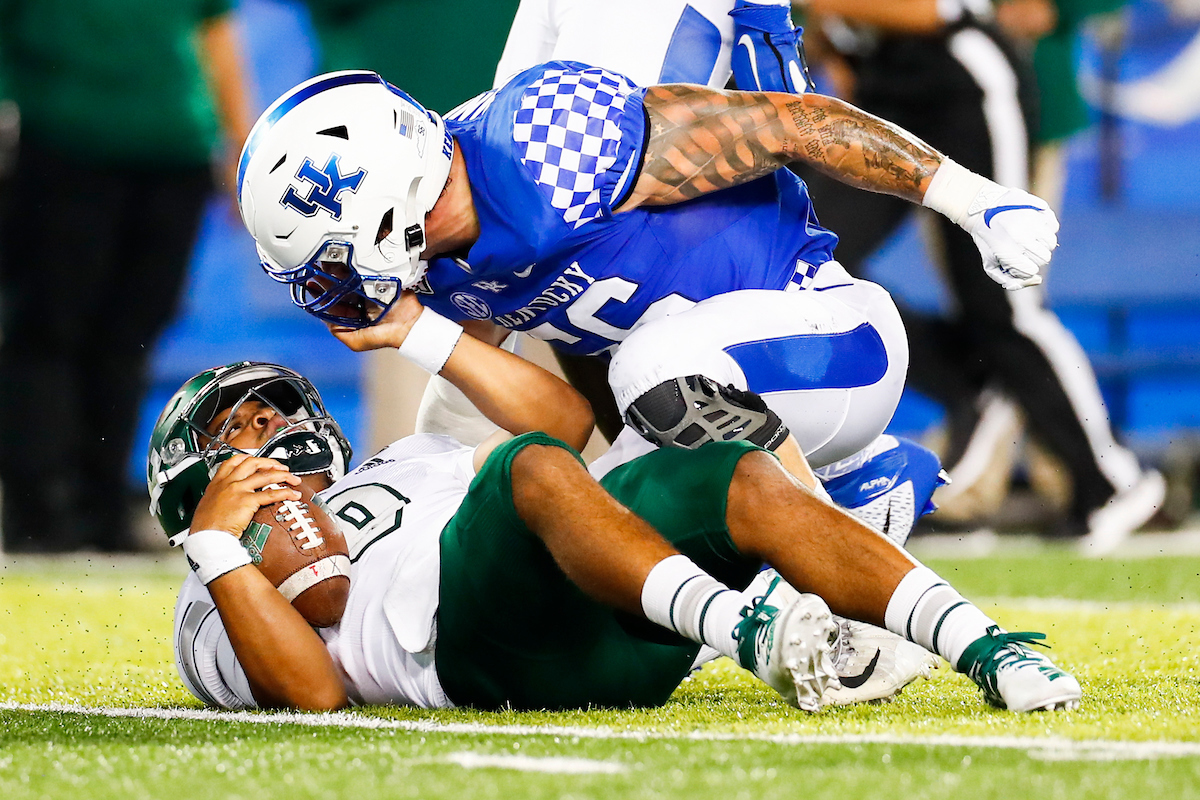 Kash Daniel.

UK beat EMU 38-17.

Photo by Chet White | UK Athletics