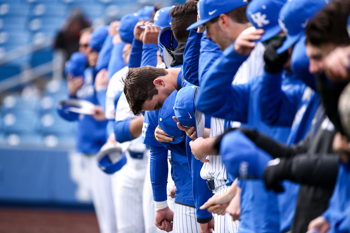 National Anthem. 

Kentucky falls to UNCW 8-0.

Photo by Eddie Justice | UK Athletics