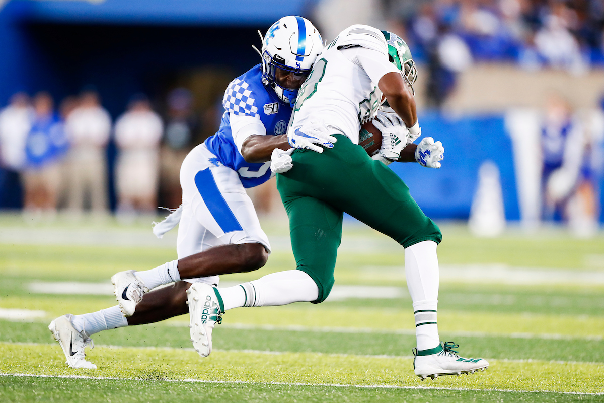 Jordan Griffin.

UK beat EMU 38-17.

Photo by Chet White | UK Athletics