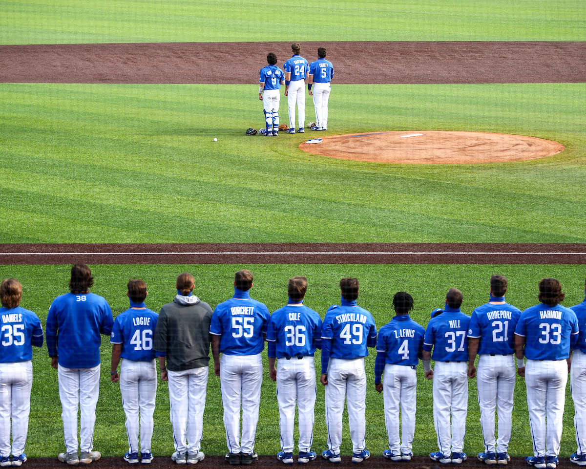 National Anthem. 

Kentucky beats WKU 6-5. 

Photo by Eddie Justice | UK Athletics