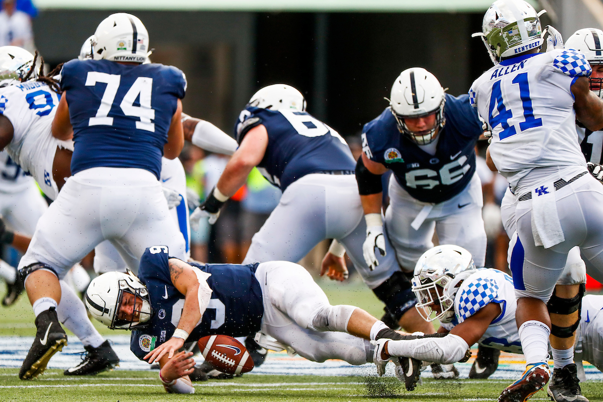 Defense.

The UK football team beat Penn State27-24 in the Citrus Bowl.

Photo by Chet White | UK Athletics