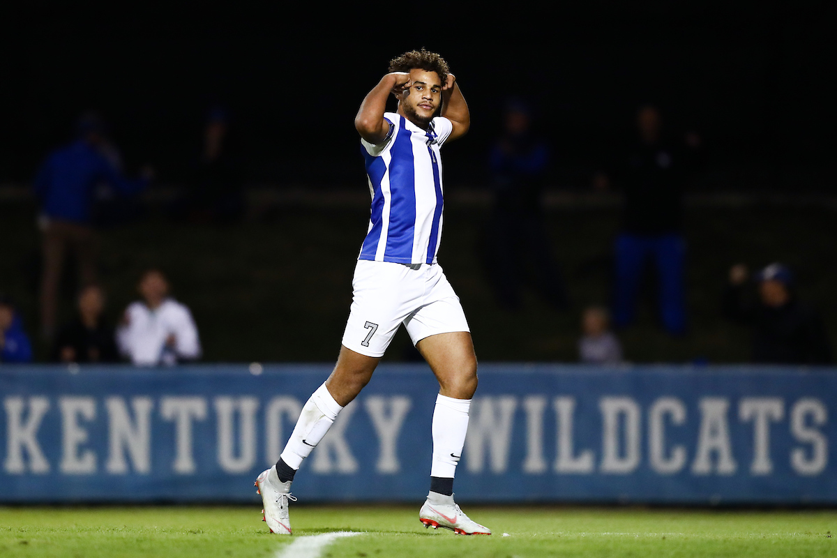 JJ WILLIAMS.

Men's soccer beats Portland, 4-0.


Photo by Elliott Hess | UK Athletics