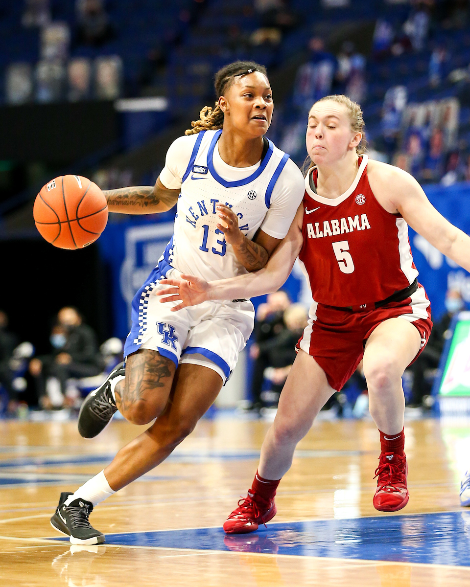 Jazmine Massengill. 

Kentucky beats Alabama 81-68.

Photo by Eddie Justice | UK Athletics