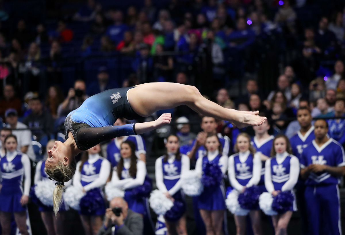 ALEX HYLAND.

The University of Kentucky gymnastics team beat Ball State, Southeast Missouri, and George Washington on Friday, January 5, 2017 at Rupp Arena in Lexington, Ky.

Photo by Elliott Hess | UK Athletics