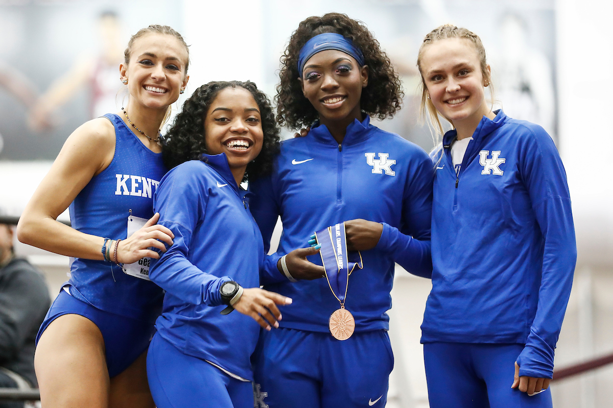 Jenna Gearing. Bryanna Lucas. Megan Moss. Tori Herman.

Day 2. SEC Indoor Championships.

Photos by Chet White | UK Athletics