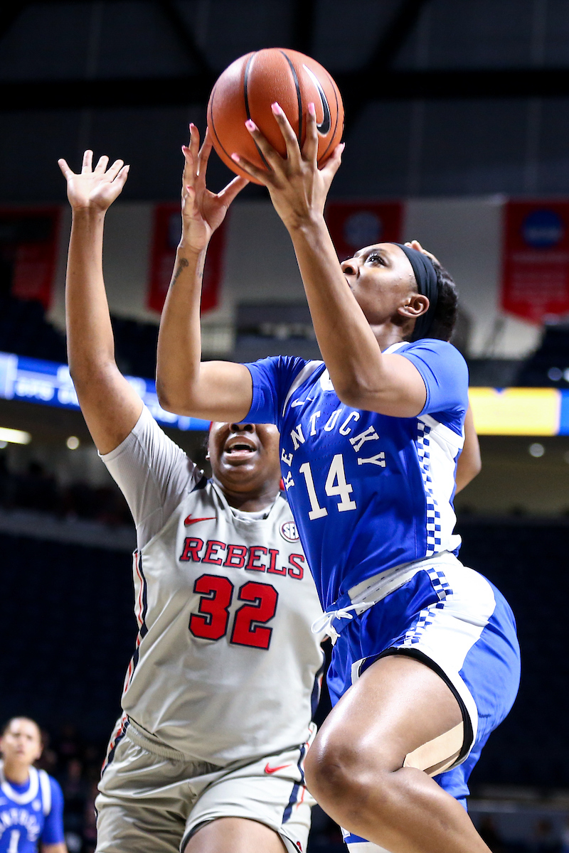 Tatyana Wyatt.

Kentucky beat Ole Miss 94-52.

Photo by Eddie Justice | UK Athletics