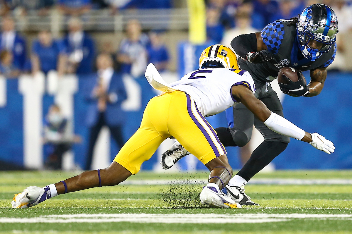 Wan’Dale Robinson.

UK beat LSU 42-21.

Photo by Grace Bradley | UK Athletics
