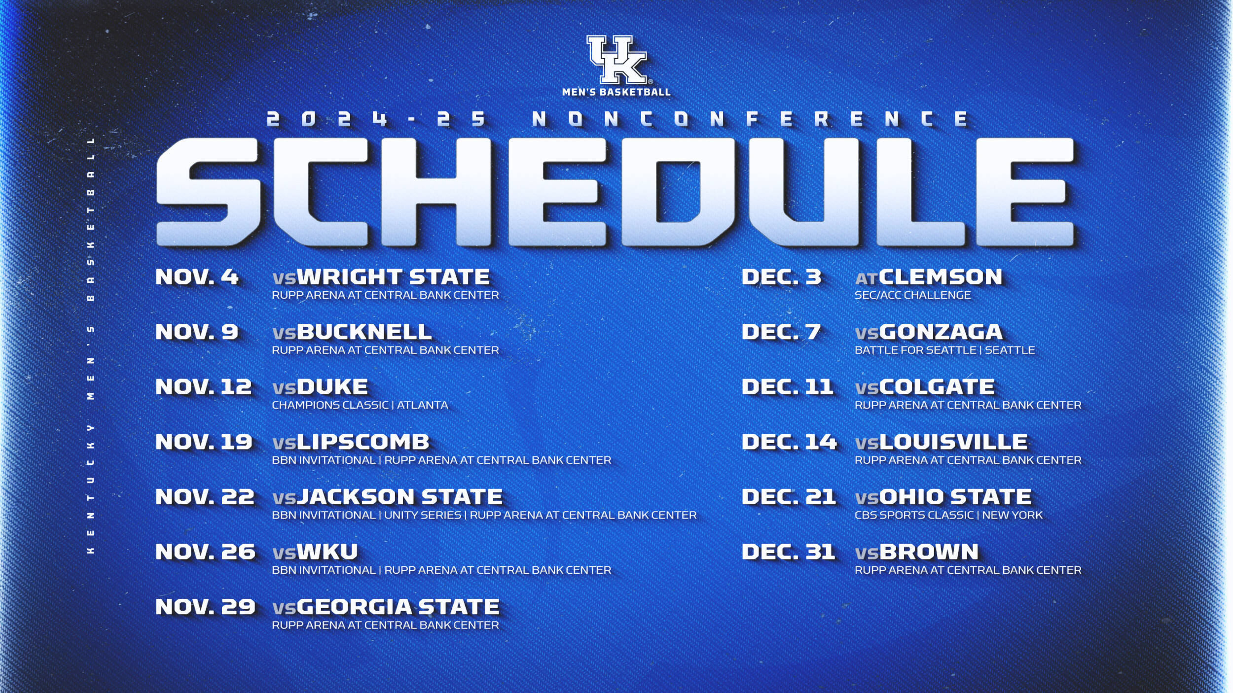 Kentucky Announces 2024-25 Men’s Basketball Nonconference Slate