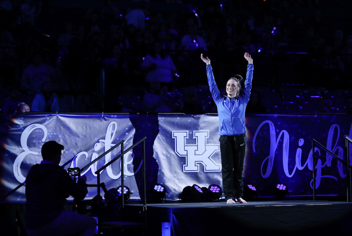 CORI RECHENMACHER.

The University of Kentucky gymnastics team beat Ball State, Southeast Missouri, and George Washington on Friday, January 5, 2017 at Rupp Arena in Lexington, Ky.

Photo by Elliott Hess | UK Athletics