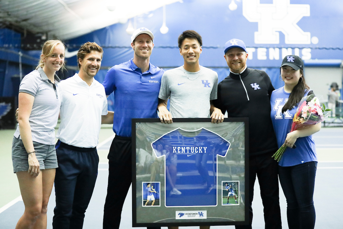 Senior day. Ryo Matsumura. Cedric Kauffmann. Matthew Gordon. Mark Goldberg. 

Kentucky men's tennis falls to Tennessee 0-4 on Sunday, April 14th..

Photo by Eddie Justice | UK Athletics
