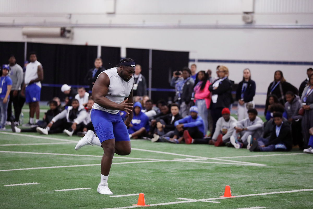 George Asafo-Adjei.

Pro Day for UK Football.

Photo by Quinn Foster | UK Athletics
