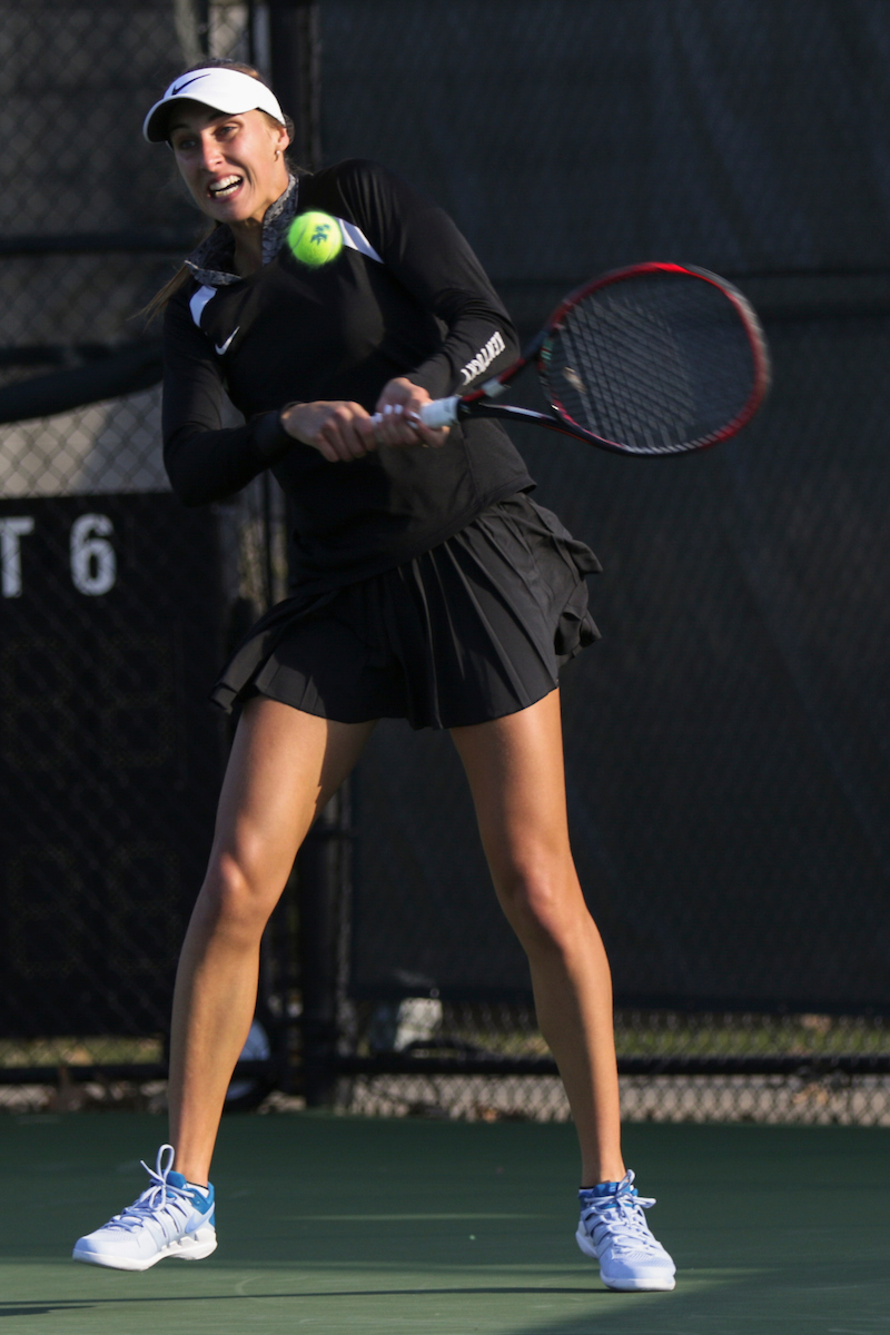 Anastasia Tkachenko. 

Kentucky defeated Florida 4-3 on Friday, March 22nd.

Photo by Eddie Justice | UK Athletics