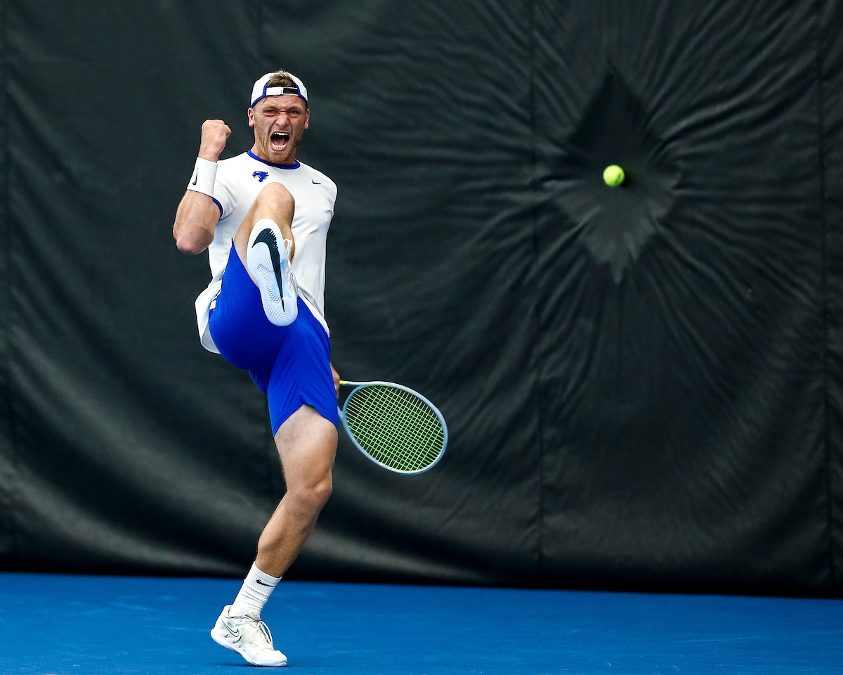 Millen Hurrion. Celebration.

Kentucky beats Ohio State 4-1.

Photo by Eddie Justice | UK Athletics