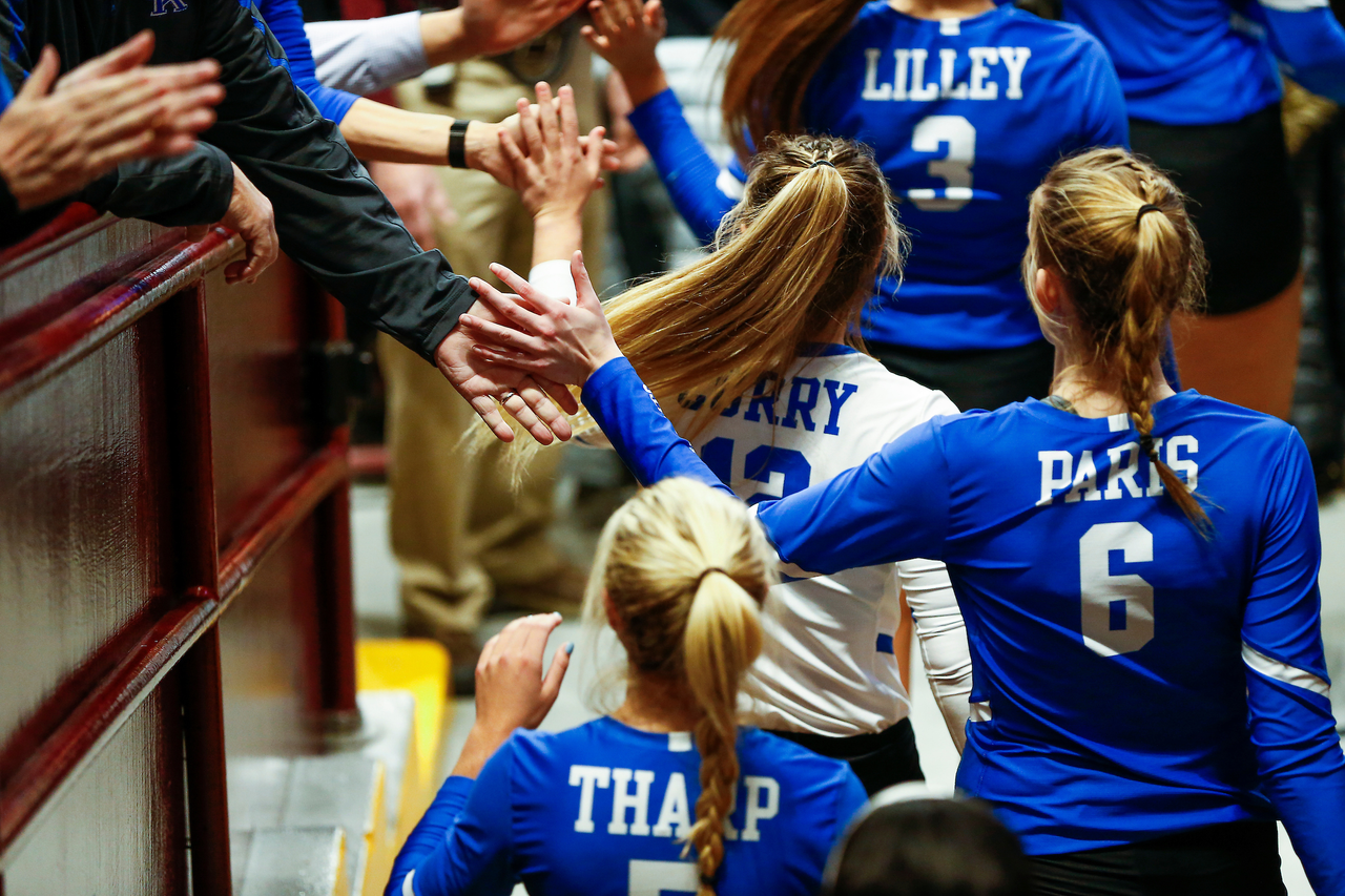 Team. Fans.

Kentucky falls to Nebraska 3-0 in the NCAA Volleyball Sweet 16 at The Maturi Pavillion in Minneapolis, MN, on Friday, December 7, 2018.

Photo by Chet White | UK Athletics