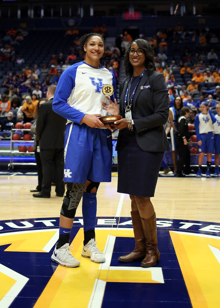 Alyssa Rice

The University of Kentucky women's basketball team beat Alabama in the SEC Tournament on Thursday, March 1, 2018 at Bridgestone Arena in Nashville, TN.

Photo by Britney Howard | UK Athletics