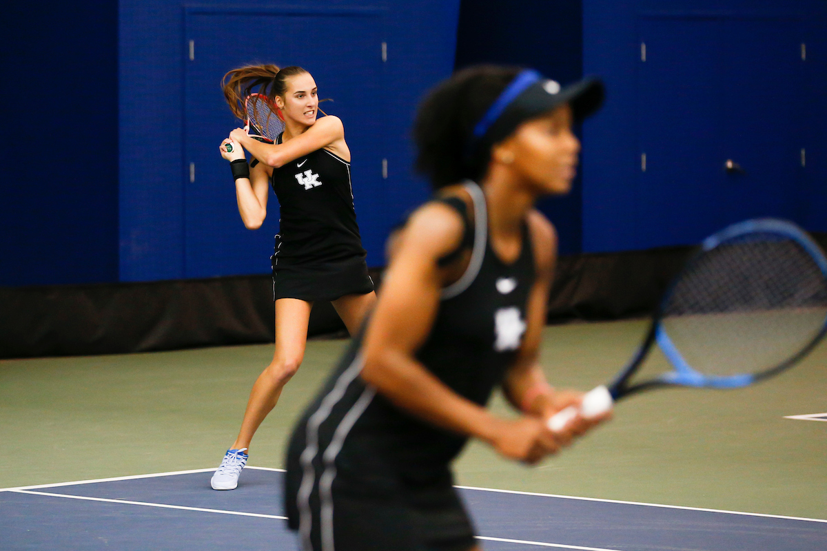 ANASTASIA TKACHENKO. LESEDI JACOBS.

Women's Tennis comes out on top of Mississippi State on Senior Day.


Photo by Isaac Janssen | UK Athletics