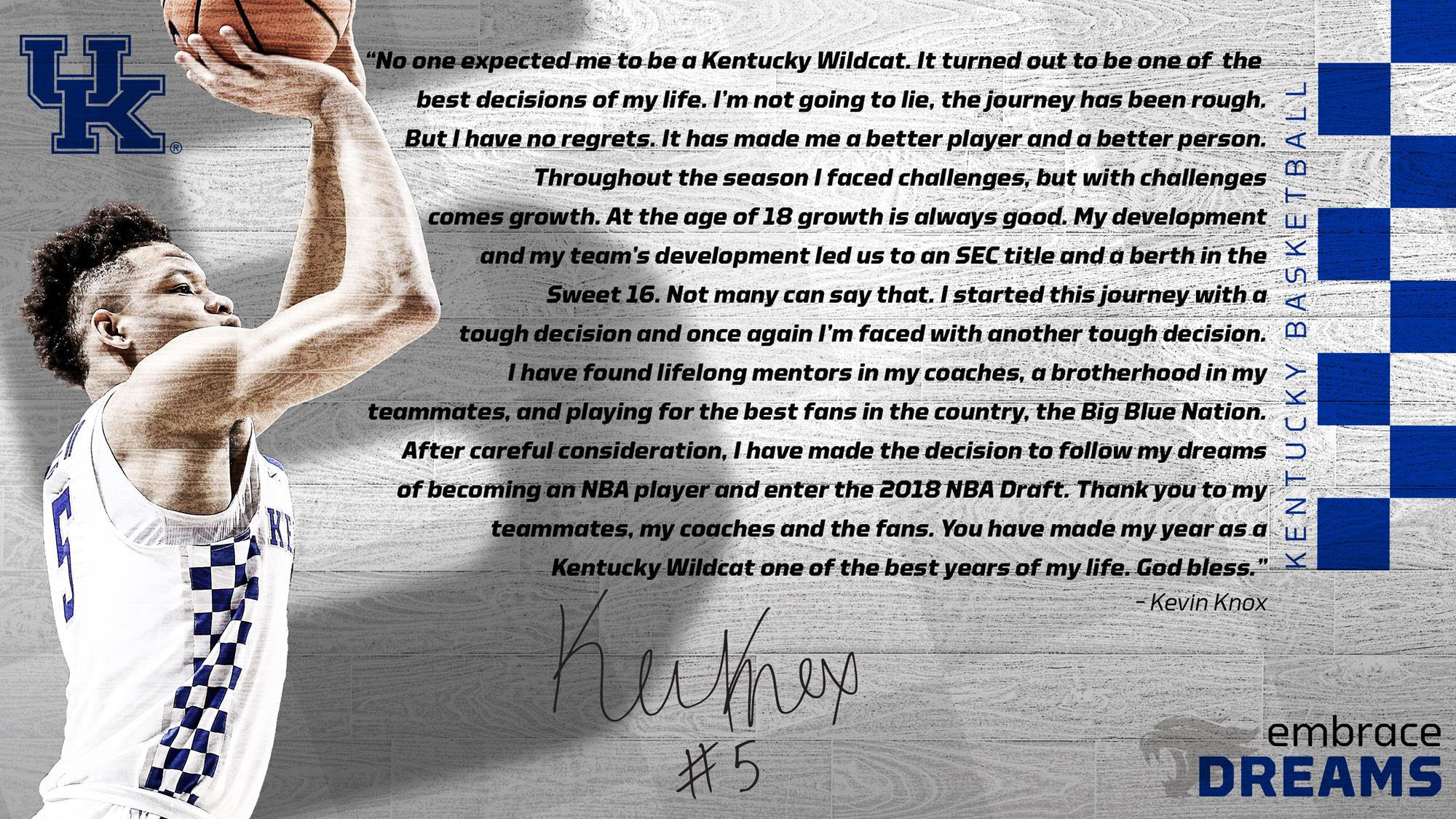 Kevin Knox to Enter 2018 NBA Draft