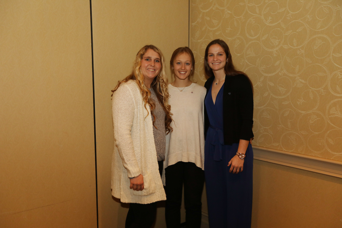 Abbey Cheek. Jenny Schaper. Sarah Rainwater.

Frank G. Ham Society of Character induction.

Photo by Quinn Foster | UK Athletics