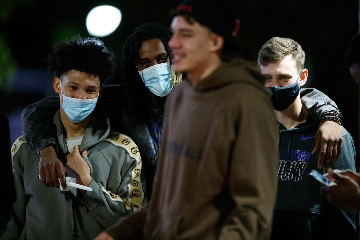 Lance Ware. Zan Payne. Isaiah Jackson. Brennan Canada.

Terrence Clarke candlelight vigil.

Photo by Elliott Hess | UK Athletics