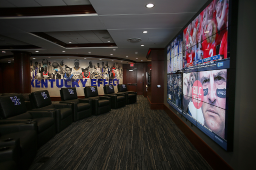 UK men's basketball locker room in the Joe Craft Center.

Photo by Chet White | UK Athletics