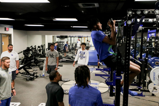 Daimion Collins. 

The Kentucky men's basketball team participating in its summer strength and conditioning program.

Photo by Chet White | UK Athletics