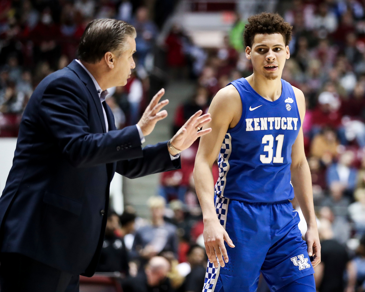 John Calipari. Kellan Grady.

Kentucky beat Alabama 66-55.

Photos by Chet White | UK Athletics