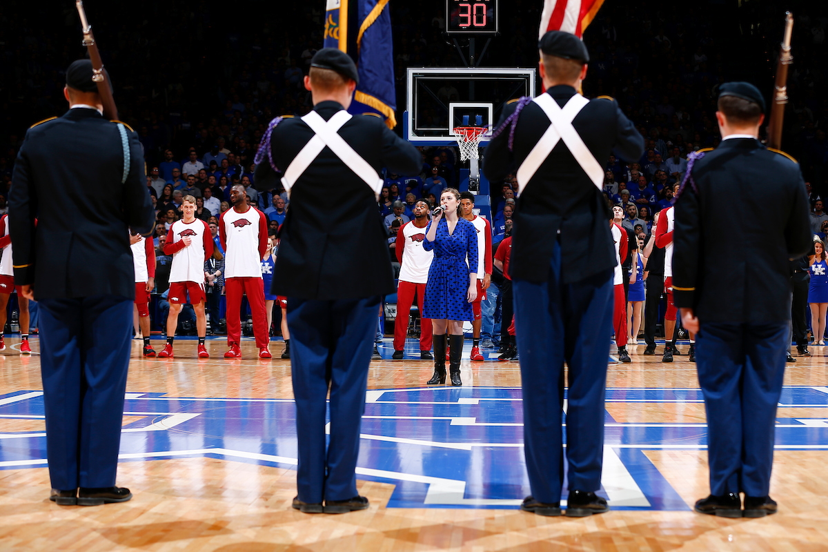 National Anthem.

Kentucky beat Arkansas 70-66.

Photo by Chet White | UK Athletics