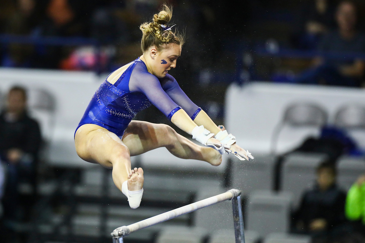 Raena Worley.

Gymnastics Blue-White Meet.

Photo by Chet White | UK Athletics