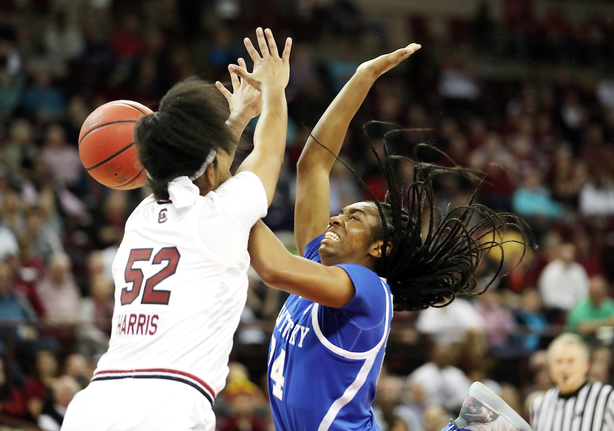 Taylor Murray
The UK Women's Basketball team beat South Carolina.
Photo by Britney Howard | UK Athletics