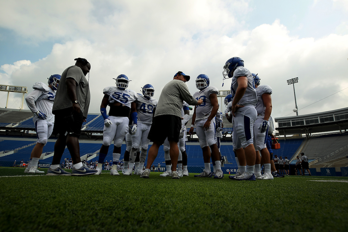 The University of Kentucky football team holds a inter-squad scrimmage on Saturday, August 18th, 2018 at Kroger Field in Lexington, Ky.

Photo by Quinlan Ulysses Foster I UK Athletics