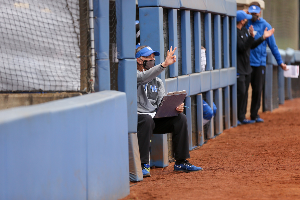 Coach Rachel Lawson.

Kentucky loses to Georgia 8 - 9.

Photo by Sarah Caputi | UK Athletics