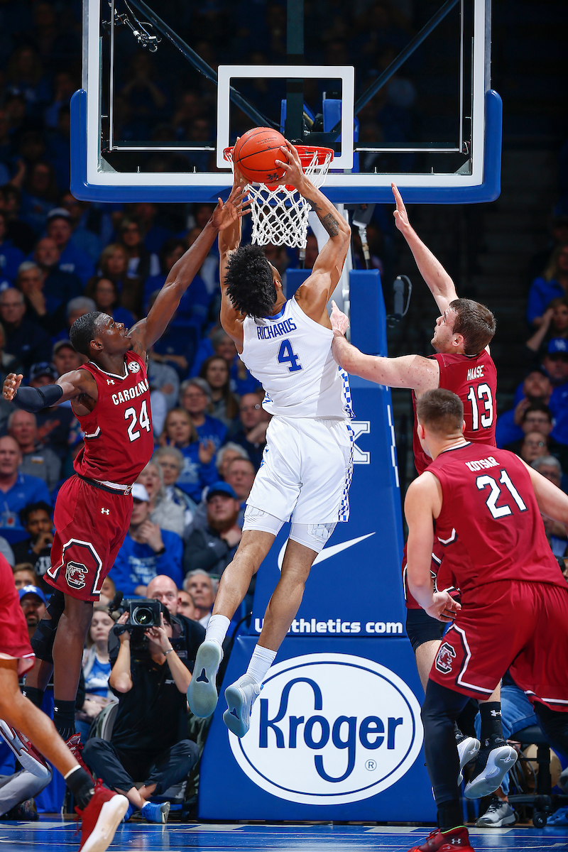 Nick Richards.

The University of Kentucky men's basketball team beats South Carolina 76-48.

Photo by Chet White| UK Athletics