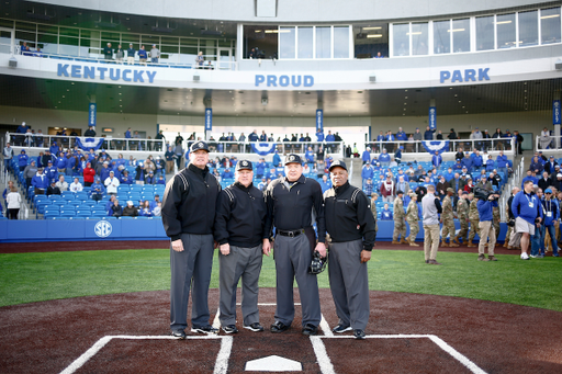 Umpires.

Kentucky baseball defeated EKU 7-3 on opening day at Kentucky Proud Park.

Photo by Chet White | UK Athletics