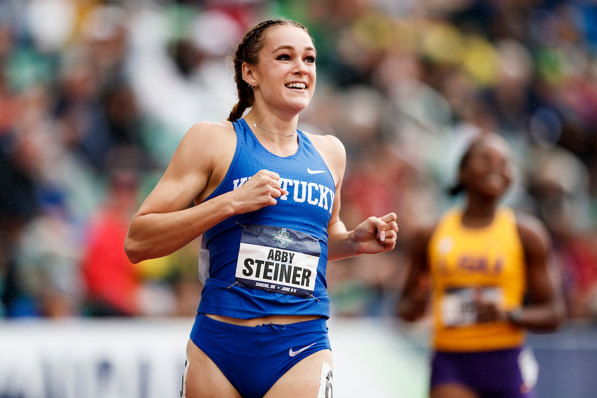 Abby Steiner.

Day Four. The UK women’s track and field team placed third at the NCAA Track and Field Outdoor Championships at Hayward Field in Eugene, Or.

Photo by Chet White | UK Athletics