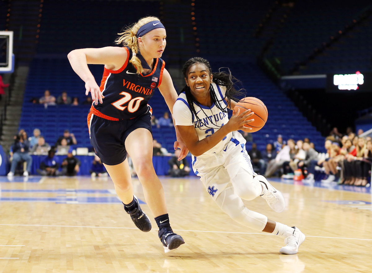 Taylor Murray

Women's Basketball beats Virginia 63-51 at Rupp Arena on Thursday, November 15, 2018.

Photo by Britney Howard  | UK Athletics