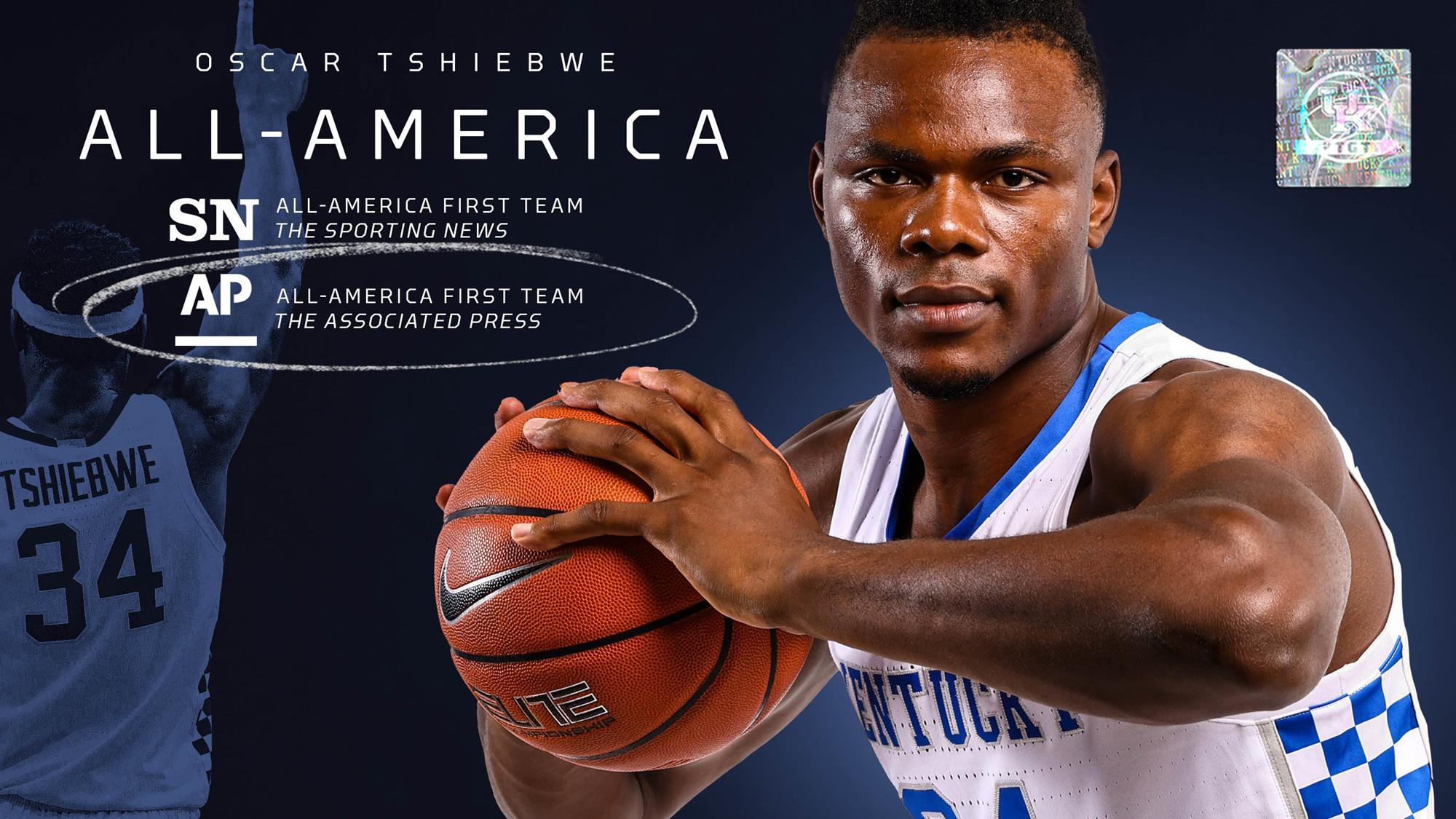 Oscar Tshiebwe Earns First-Team All-America by Associated Press