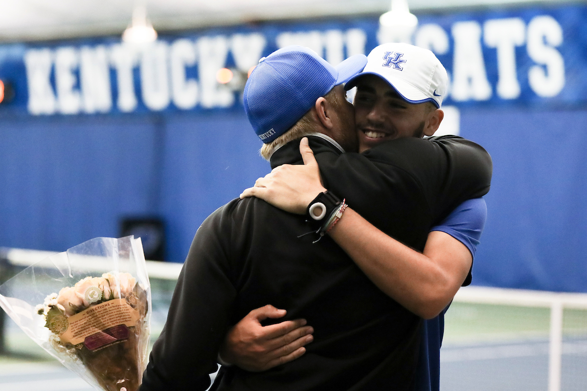 Senior Day. Enzo Wallart. Cedric Kauffmann. 

Kentucky men's tennis falls to Tennessee 0-4 on Sunday, April 14th..

Photo by Eddie Justice | UK Athletics