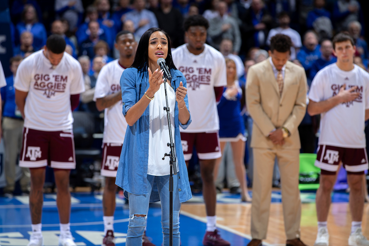 National Anthem. 

Kentucky beat Texas A&M 85-74 on Tuesday, January 8, 2019.


Photo By Barry Westerman | UK Athletics