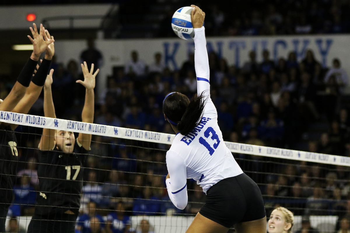 Leah Edmond

UK volleyball beats Purdue in the second round of the NCAA Tournament.  

Photo by Meghan Baumhardt  | UK Athletics