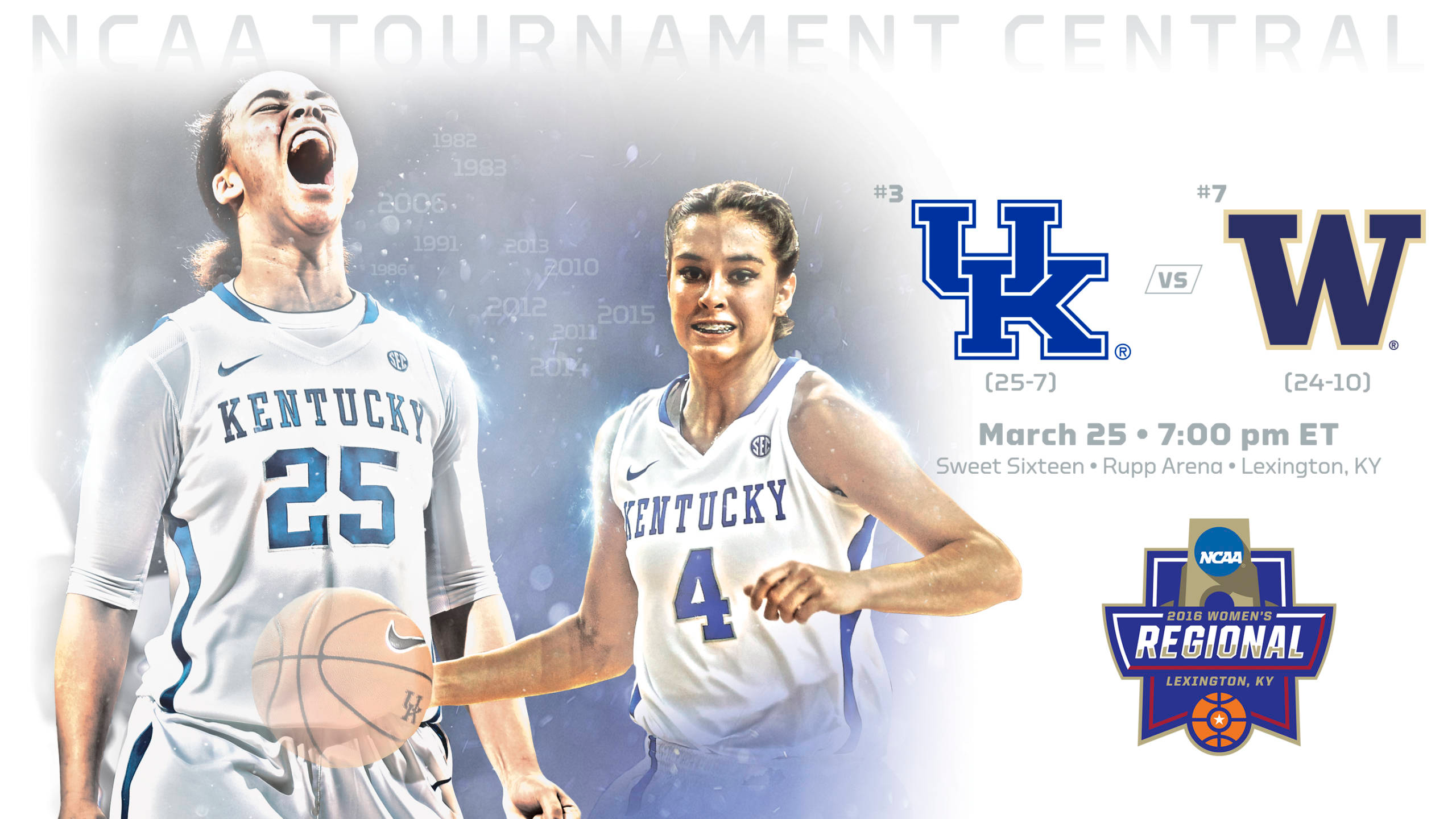 Kentucky Faces Washington in Sweet 16 at Rupp Arena