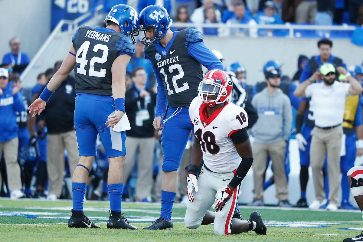 Chance Poore. Tristan Yeomans.

Georgia beats UK 34-17.

Photo by Chet White | UK Athletics