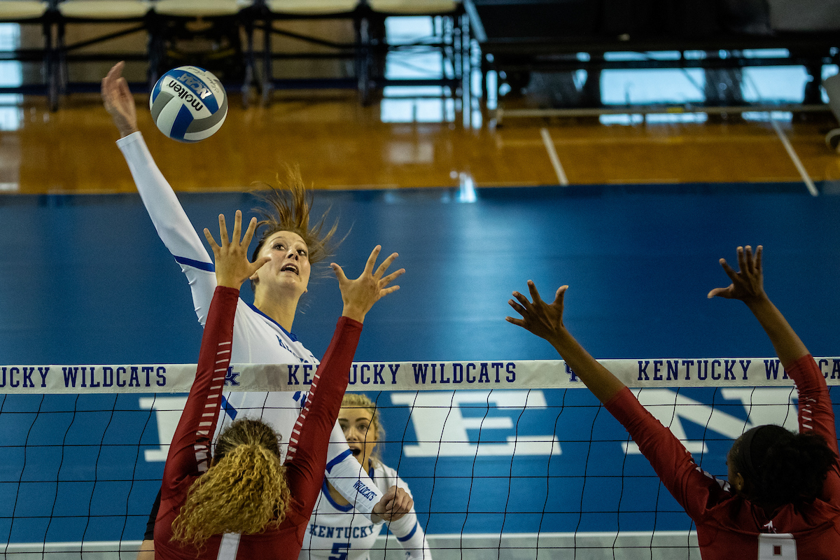 Brooke Morgan (15)


UK volleyball defeats Alabama 3-0 at Memorial Coliseum on , Sunday Nov. 11, 2018  in Lexington, Ky. Photo by Mark Mahan